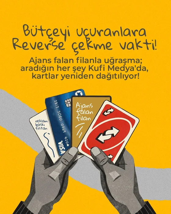 Kufi Medya’nın bütçe ve kampanya temalı kart illüstrasyonu